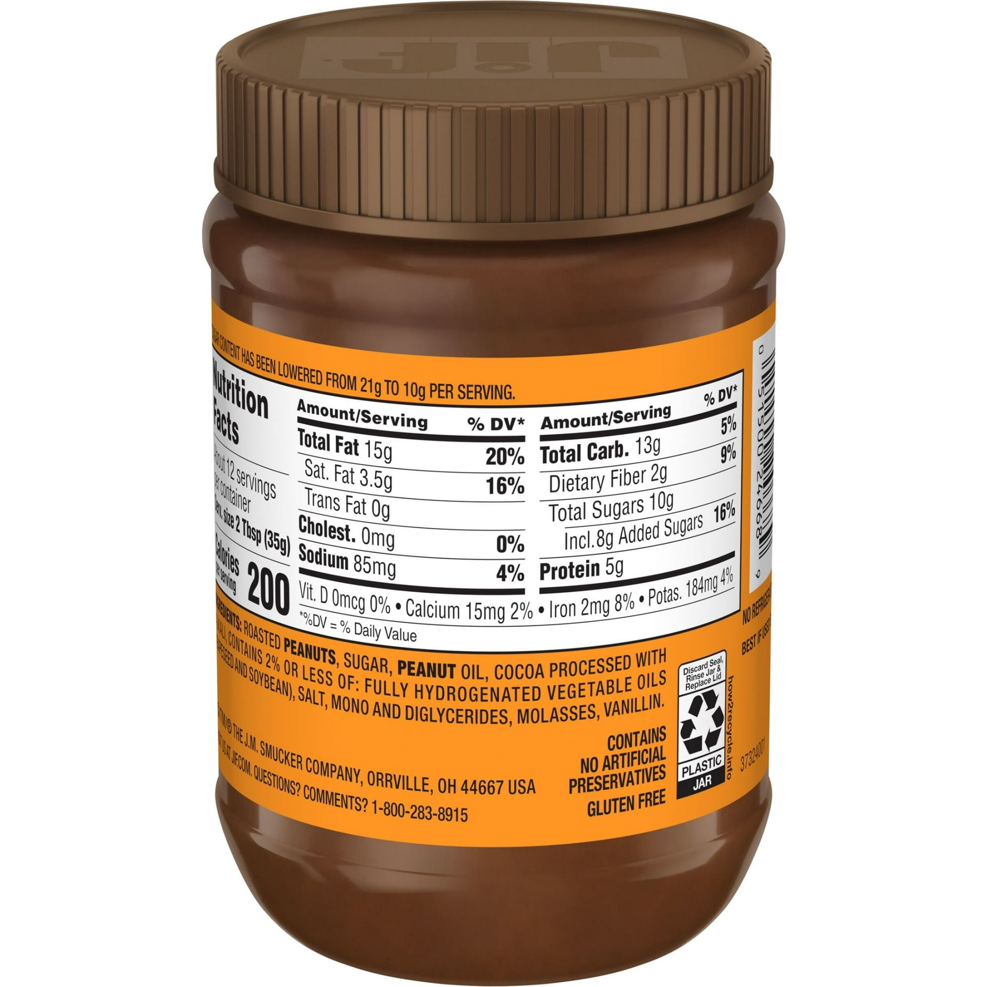 Jif Peanut Butter & Chocolate Flavored Spread, 15 oz Jar