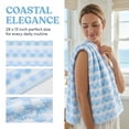 thumbnail image 3 of Unique Bargains Checkered Plaid Cotton Soft Absorbent Hand Towel Blue 29" x 13", 3 of 6
