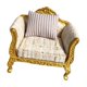 thumbnail image 4 of Sofá de madera en miniatura para casa de muñecas, juego de muebles decorativos dorados para casa de muñecas a escala 1:12 Sofá individual, 4 of 9
