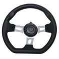 thumbnail image 4 of UPOUART 1Pcs PU Race Steering Wheel for Vehicles Black Adjustable Design, 4 of 6
