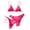 04#Hot Pink, variant on Women's 2 Piece Floral Print Halter Neck Tie Bikini Set Triangle String Thong Swimsuit Summer Bathing Suits for Women