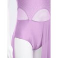 thumbnail image 7 of YiZYiF Girls Lyrical Dance Costume Keyhole Back Sleeveless Rhinestones Split Dress Dancewear Light Purple 6, 7 of 7