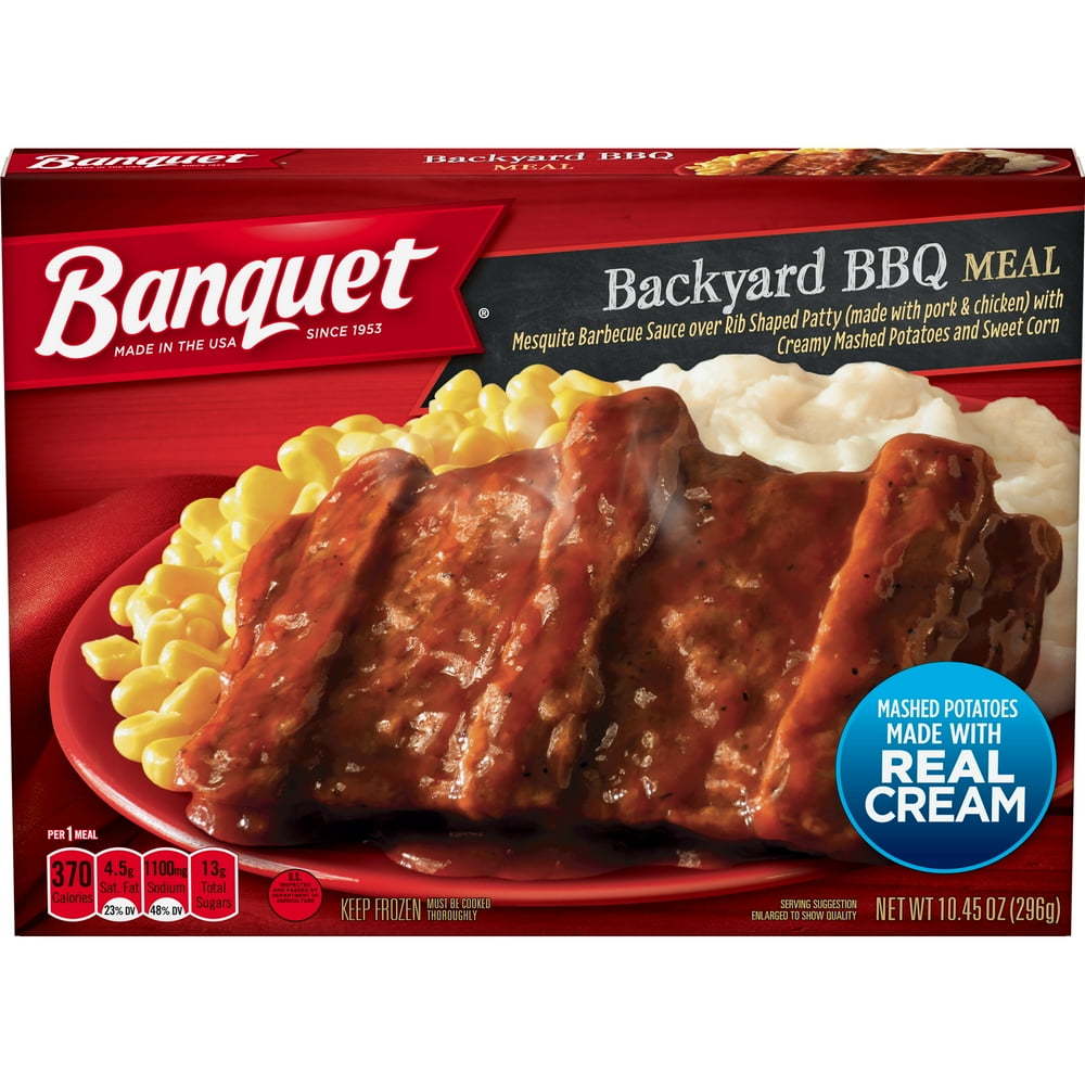 Banquet Classic Backyard BBQ Frozen Single Serve Meal, 10.45 Ounce