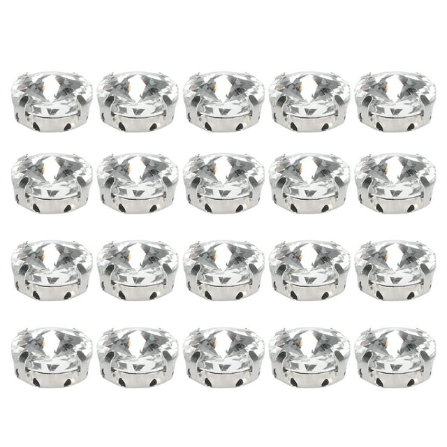 20Pcs Shiny DIY Rhinestones For HandSewing Shoe Decoration, Glass, 4 Shapes, Multifaceted, Dazzling, Versatile