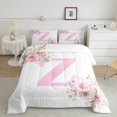 thumbnail image 1 of Erosebridal Initial Z Letter Bedding Full Comforter Set, Floral Monogrammed Down Comforter, Initial A-Z Decor, Reversible, 1 of 8