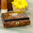 thumbnail image 2 of Floral Italian Hand Crafted Inlaid Wood Jewelry Music Box Plays Amazing Grace, 2 of 7