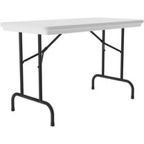 Pemberly Row 24"W x 48"D H.D. Plastic Blow-Molded Folding Table in Gray Granite