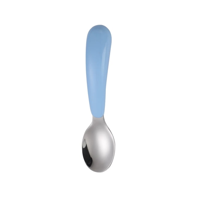 Stainless Steel Kids Tableware Set Spoon Fork Cartoon Car Lovely Rust-Free Non-Slide Thickened Shape Compartment Design Baby Bowl Cutlery for Kitchen Blue Spoon