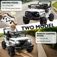 thumbnail image 4 of 12V Kids Electric Vehicles for Kids, 12V Ride on Electric Truck Car w/ Remote Control, Four-wheel suspension, USB, Bluetooth, Power display, lights, Battery Powered Ride on Toys for Boys Girls(White), 4 of 8