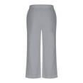 thumbnail image 5 of Womens Pants Cropped Solid Color Loose Casual Wide-leg Trousers, 5 of 6