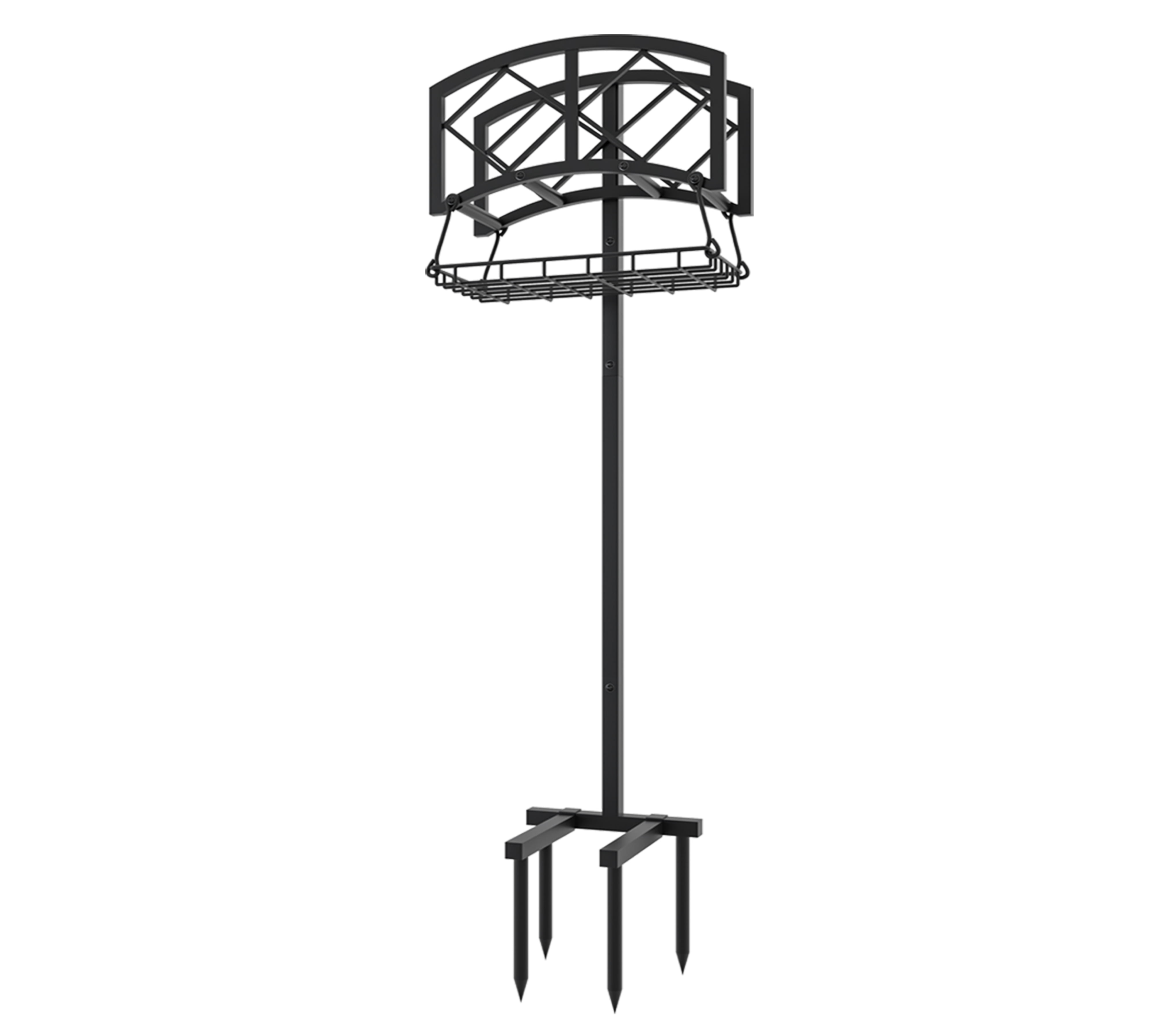 Fire Beauty Freestanding Garden Hose Holder for Outdoor - Heavy Duty In-Ground Hose Rack Organizer with Detachable Stake, Holds 150ft Hose & Reel Stand, Rust-Proof Lawn Yard Water Hose Hanger (Black)