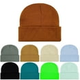 thumbnail image 3 of Xfvqtps Mens and Womens Beanie Knit Cuffed Solid Color Simplicity Fashion Stretch Windproof Coldproof Warm Outdoor Fall Soft Skull Cap Gold, 3 of 3