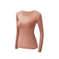 thumbnail image 5 of Womens Soft Stretch Thermal Set,2 Piece Crew Neck Top and Long Pant,Lightweight Basic Warm Winter Pajamas, 5 of 6