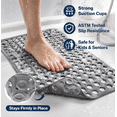 thumbnail image 4 of PLERISE 30x17 in Non Slip Bathtub Mat, Anti Skid Shower Mat with Strong Suction Cups and Quick Drain Holes, Machine Washable, Gray, 4 of 5