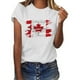 thumbnail image 4 of Camisas de Manga Corta para las Mujeres Impresión de Manga Corta Cuello Redondo, Camisa Casual de Poliéster para las Mujeres, Lavado de Manos, 4 of 6