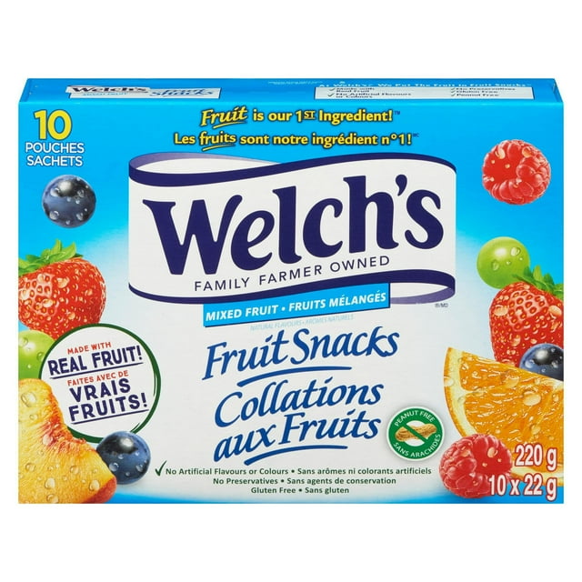 Welch's Fruit Snacks, Mixed Fruit, 10 Bags Snack Box, Gluten Free Snacks