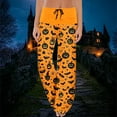 thumbnail image 2 of Razzly Women's Casual Pants Print Trousers Comfortable Stylish Fashion for Everyday Wear Seasonal Celebrations Design for Fall Winter(Orange,S), 2 of 5