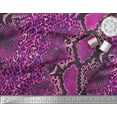 thumbnail image 3 of Soimoi Pink Cotton Duck Fabric Leopard & Snake Animal Skin Print Fabric by the Yard 44 Inch Wide, 3 of 3