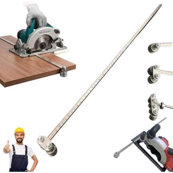 Circular Saw Roller Guide, Adjustable Cutting Machine Base Guide, Positioning Caliper for Circular Skill Hand Saw, Positioning Calipers for Precise Measurements & Easy Wood Cutting 2Axis