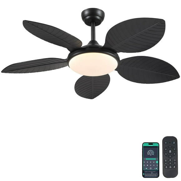 Ventilador de techo Wiviniya Tropical de 48 pulgadas con luces y control remoto