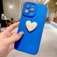 thumbnail image 3 of Compatible with iPhone 13 Pro Max Cute 3D Love Heart Case Camera Protection Shockproof Soft Bumper Phone Case for Women Girls for iPhone 13 Pro Max 6.7 Inch Blue, 3 of 13