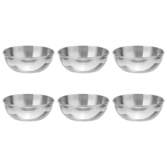 TABLZONE Set of 6 Round Metal Sauce Bowls for Dipping, Ingredients, and Condiments