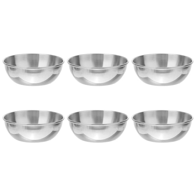 6 platos redondos de condimentos de acero inoxidable, cuencos para mojar alimentos, platillos de soja y platos de aperitivos.