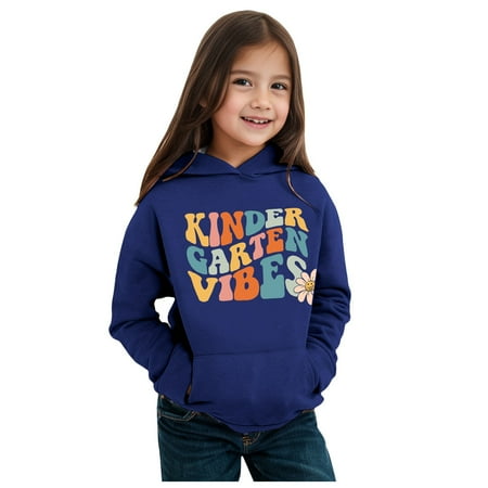 

Kids Boys Girls Autumn WInter School Season Kindergarten Letter Printed Long Sleeve Hoodie Warm and Comfortable Tops Children s Clothing Winter Clothes for Teen Girls 2ne1 Sweater Comfy Blanket Hoodie