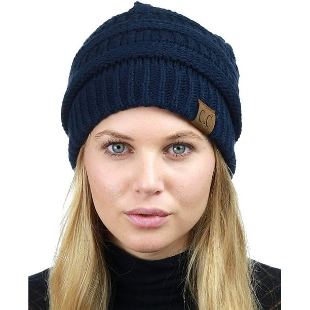 CC Unisex Chunky Soft Stretch Cable Knit Warm Fuzzy Lined Skully Beanie MFZFUKR WMZL-73-6