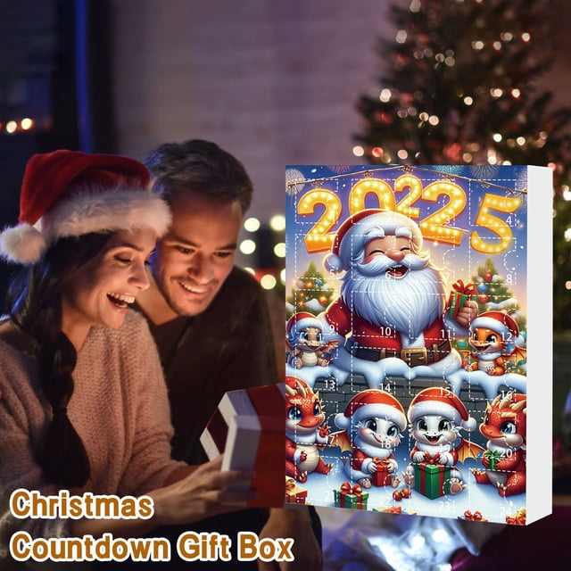 Countdown Surprise Blind Set Mystery Advent Calendar Collectible Toy For Kids And Adults Theme With Red Design