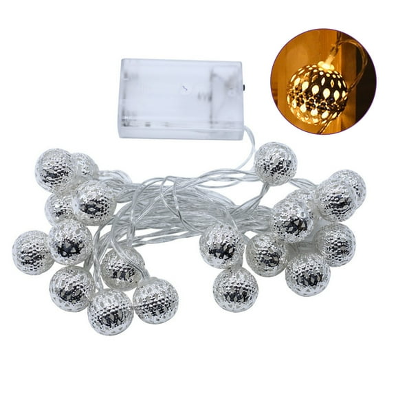 A Led Moroccan Ball String Lights For Christmas Holiday Outdoor Decoration With Hollow Design Energy Saving