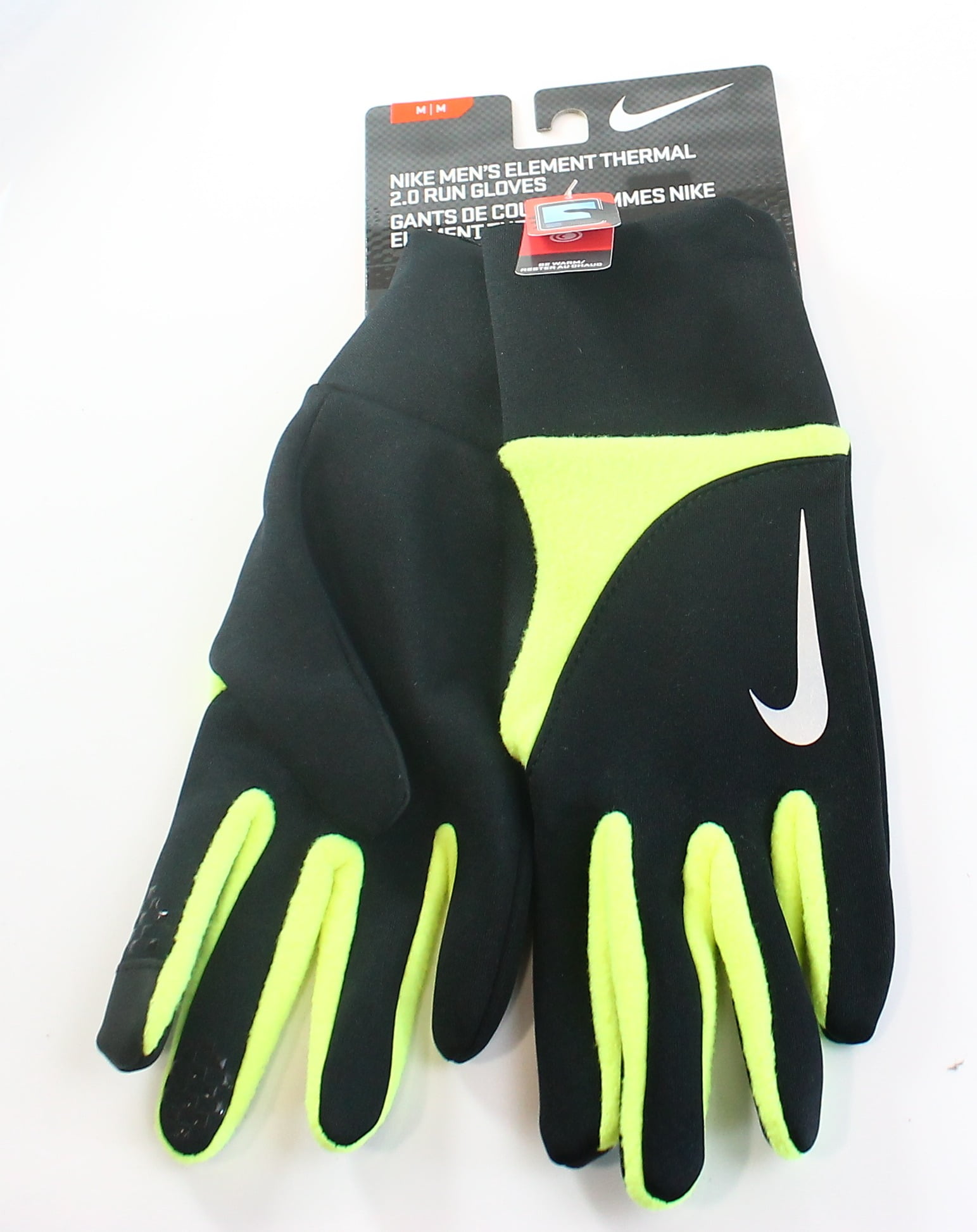 nike element thermal 2.0 running gloves (medium/ black/volt) Walmart