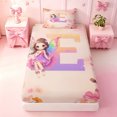 thumbnail image 3 of meiyoeat Personalized Initial E Twin Sheets,Vintage Botanical Flowers Bedding For Girl,3 Pieces,1 Fitted Sheet and 1 Pillowcase, 3 of 6