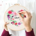 thumbnail image 2 of Clearance! beishanbush Home Decor Embroidery Starters Kit for Beginners with Embroidery Cloth Embroidery Hoops Threads and Needles One Size Multi-Color, 2 of 2