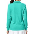 thumbnail image 4 of Polo Shirts for Women Cotton Button Collared Golf Long Sleeve Tops With Pocket Front, S, 4 of 6