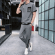 thumbnail image 4 of Conjuntos de pantalones superiores, chándal básico genial, ajuste regular, camiseta barata para hombre, conjunto de 2 piezas, trajes deportivos elásticos, ropa elástica S para hombres, 4 of 5