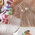 thumbnail image 4 of kpoplk Unisex Baby Girl Boy Clothes Short Sleeve Striped Sweatshirt Bubble Romper Bodysuit Cute Summer Outfit Size 12-18 Months,Brown, 4 of 8
