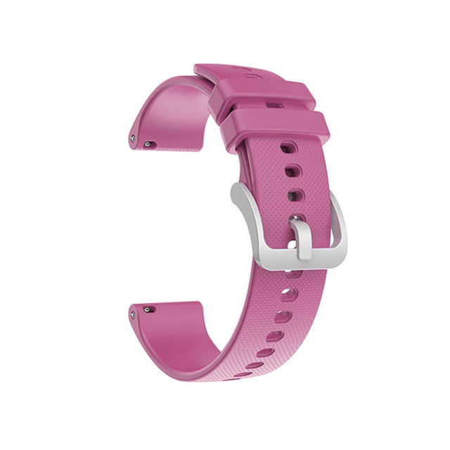 TFixol 20mm Unisex Silicone Replacement Watch Strap with Quick Release Spring Bars Silver Buckle Compatible with GARMIN Watch, Rose Red