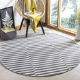 thumbnail image 2 of SAFAVIEH Montauk Raeyln Geometric Cotton Area Rug, Ivory/Grey, 8' x 8' Round, 2 of 8