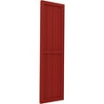 thumbnail image 2 of Ekena Millwork 14"W x 82"H Americraft Four Board Exterior Real Wood Two Equal Panel Framed Board-n-Batten Shutters (Per Pair), Fire Red, 2 of 9