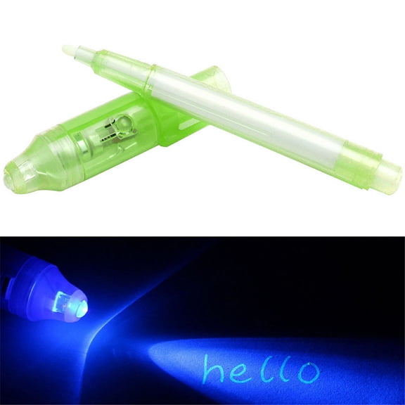 Purple Uv Magic Uv Invisible Lamp Pen Multi Functional Bestseller Led Lamp Pen Green 1 Invisible Ink Charm Lamp Pen UV Big Head UV Currency Detector Lamp Pen 2ML