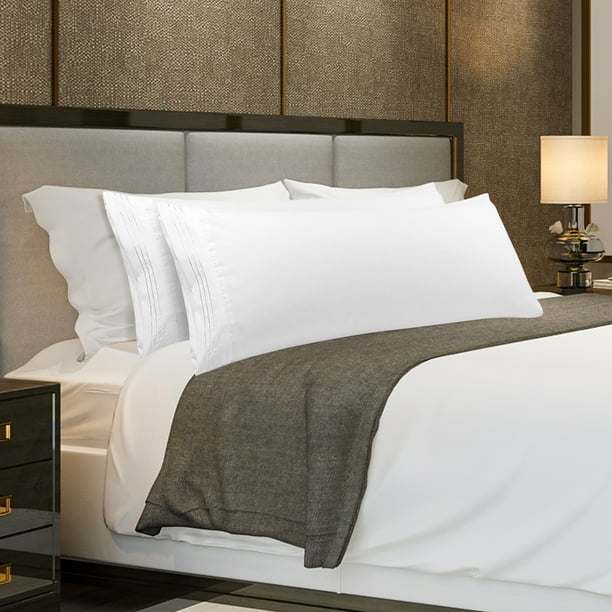 PiccoCasa 2Pcs Microfiber Body Pillow Cover, Envelop Closure Body