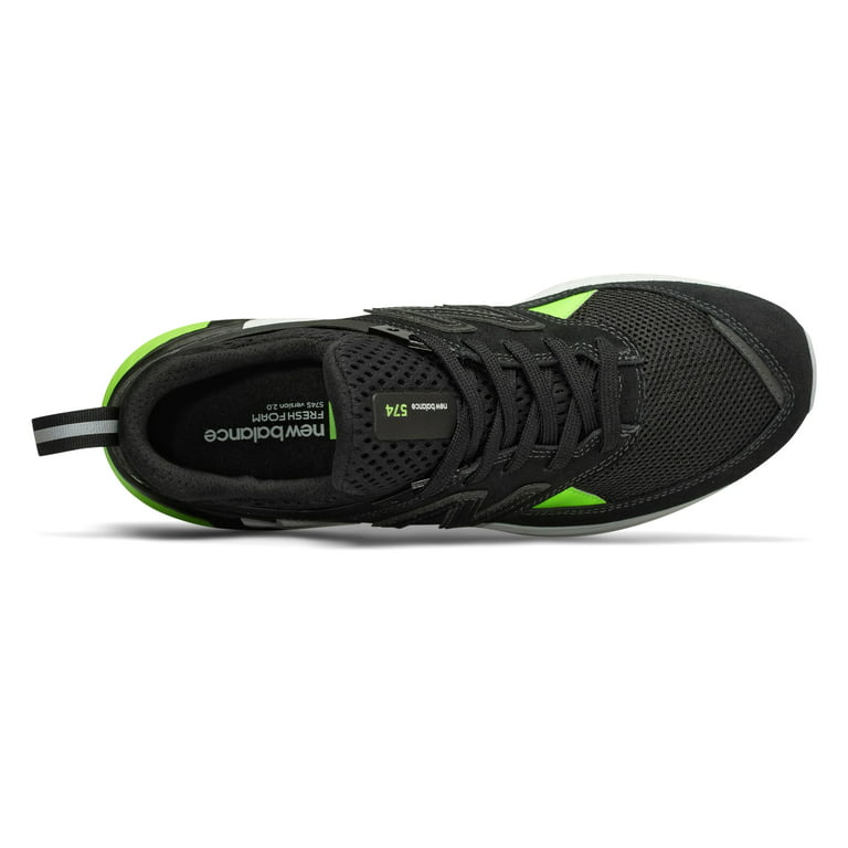  New Balance Men's 574 V2 Evergreen Sneaker, Black/Black, 4