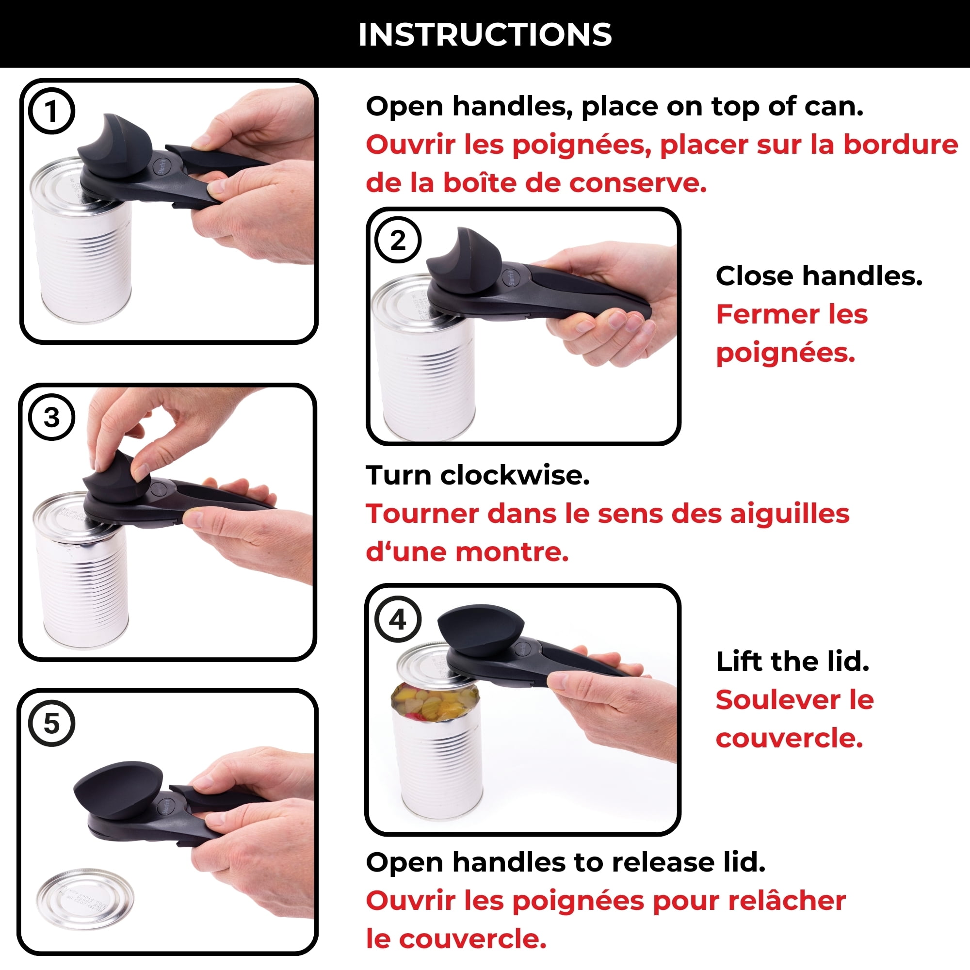 Starfrit Mightican Can Opener with Soft Grip Handle, Sage, H-STARFRIT MIGHTICAN SAGE