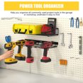 thumbnail image 2 of Power Tool Organizer, 2 Layers Storage Rack, 4 Drill Holders, Garage Storage Shelving Wall Mounted, 2 of 7