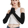 thumbnail image 2 of ORUYROP Gants Longs Sans Doigts en Mélange de Laine Réchauffe-Bras d'Hiver, 2 of 5