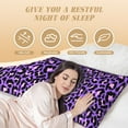 thumbnail image 2 of Yiaed Body Pillow Cover, Ultra Soft Microfiber Pillowcases, Breathable Long Pillow Case, Envelope Closure-Purple Leopard (20x54 inch)（Pillow core not included）, 2 of 5