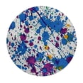 thumbnail image 4 of PIKWEEK Luxury Leather Abstract Paint Drops Purple White Embossed Leather Round Tablecloth Full Width Single-Sided Printing White, 4 of 8