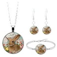 thumbnail image 2 of Weloille Cute Easter Bunny Necklace Bracelet Earring Set Gift, 2 of 3