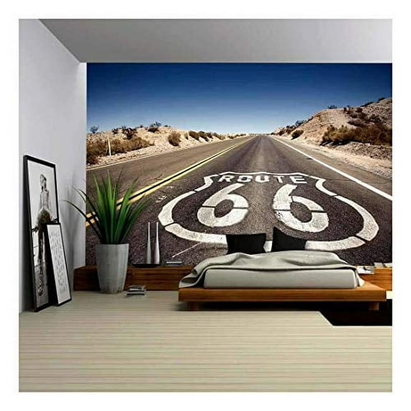 wall26 - Famous Route 66 Landmark on The Road in Californian Desert - Removable Wall Mural | Self-Adhesive Large Wallpaper - 66x96 inches